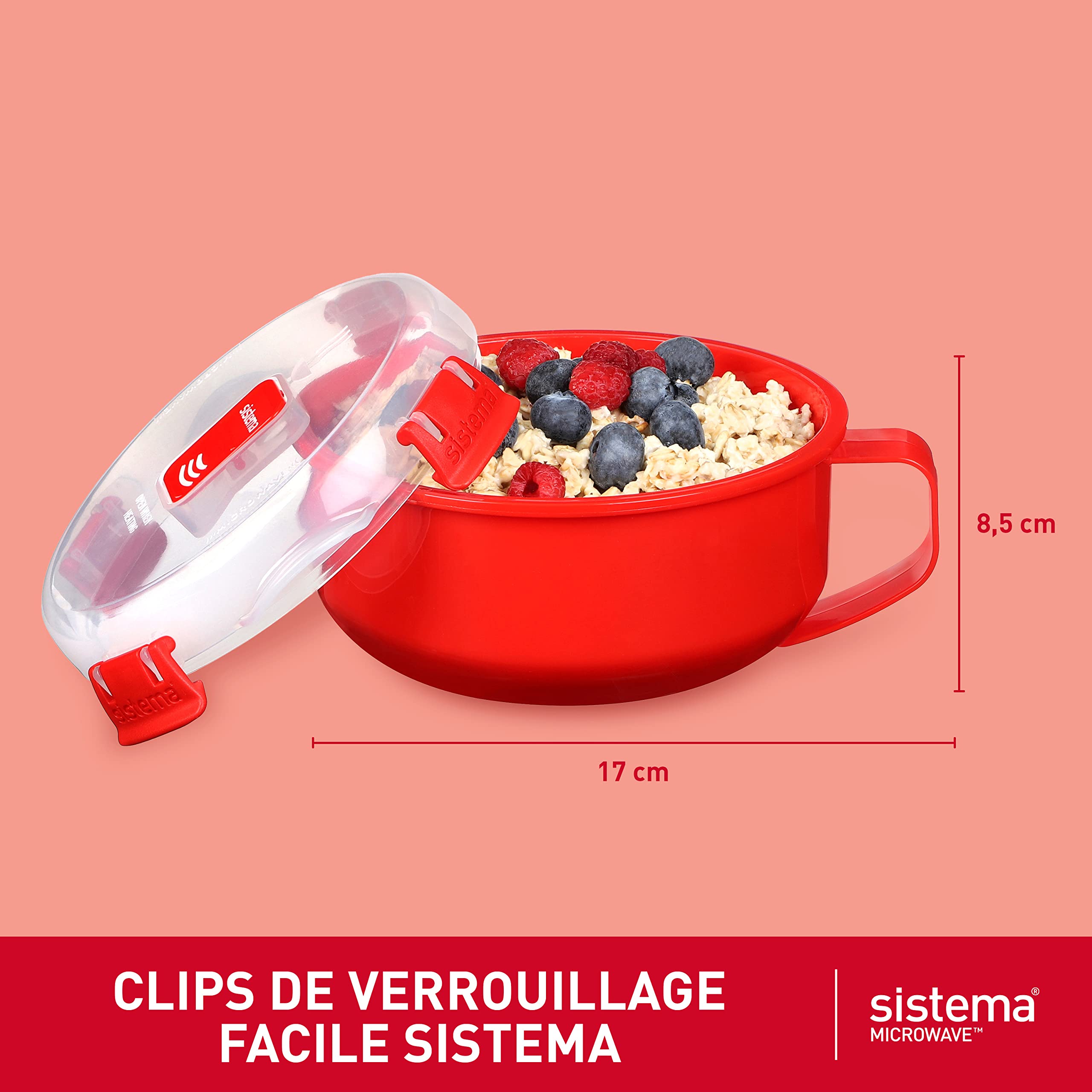 sistema-microwave-bol-petit-d-jeuner-klip-it-850-ml-rond-avec-couvercle-vent-vap image 2