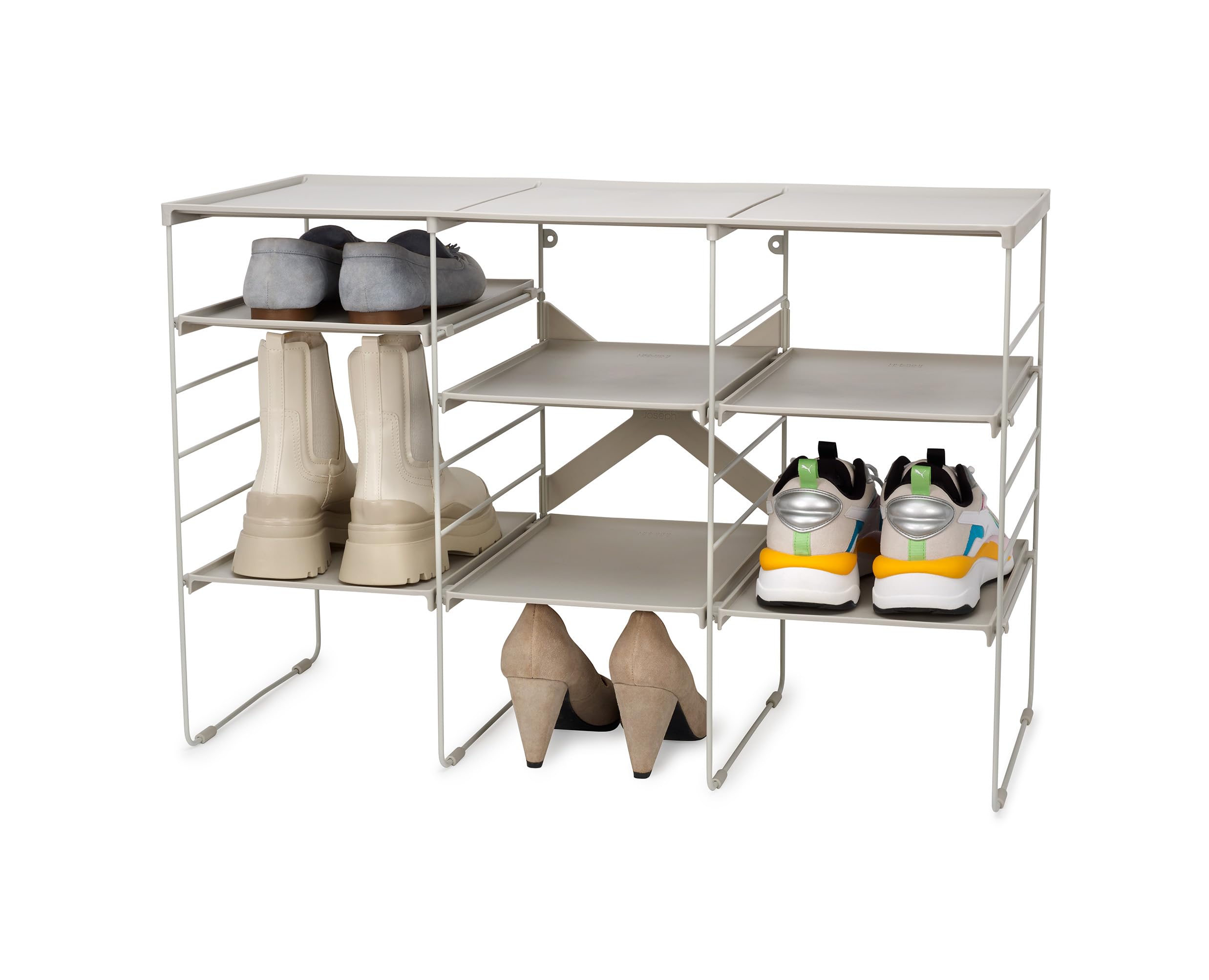 joseph-joseph-level-rangement-chaussures-12-paires-tag-res-empilables-et-r-glabl image 1