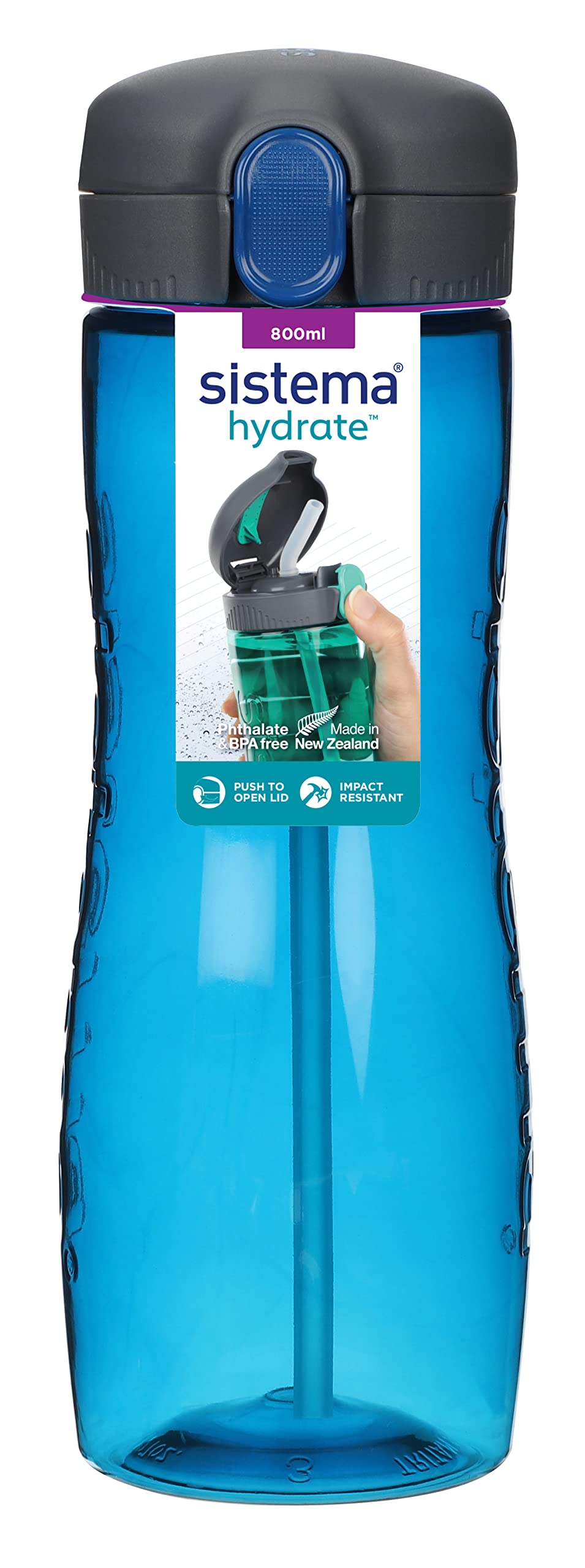 sistema-hydrate-quick-flip-800-ml-gourde-sans-bpa-avec-paille-et-capuchon-rabatt image 1