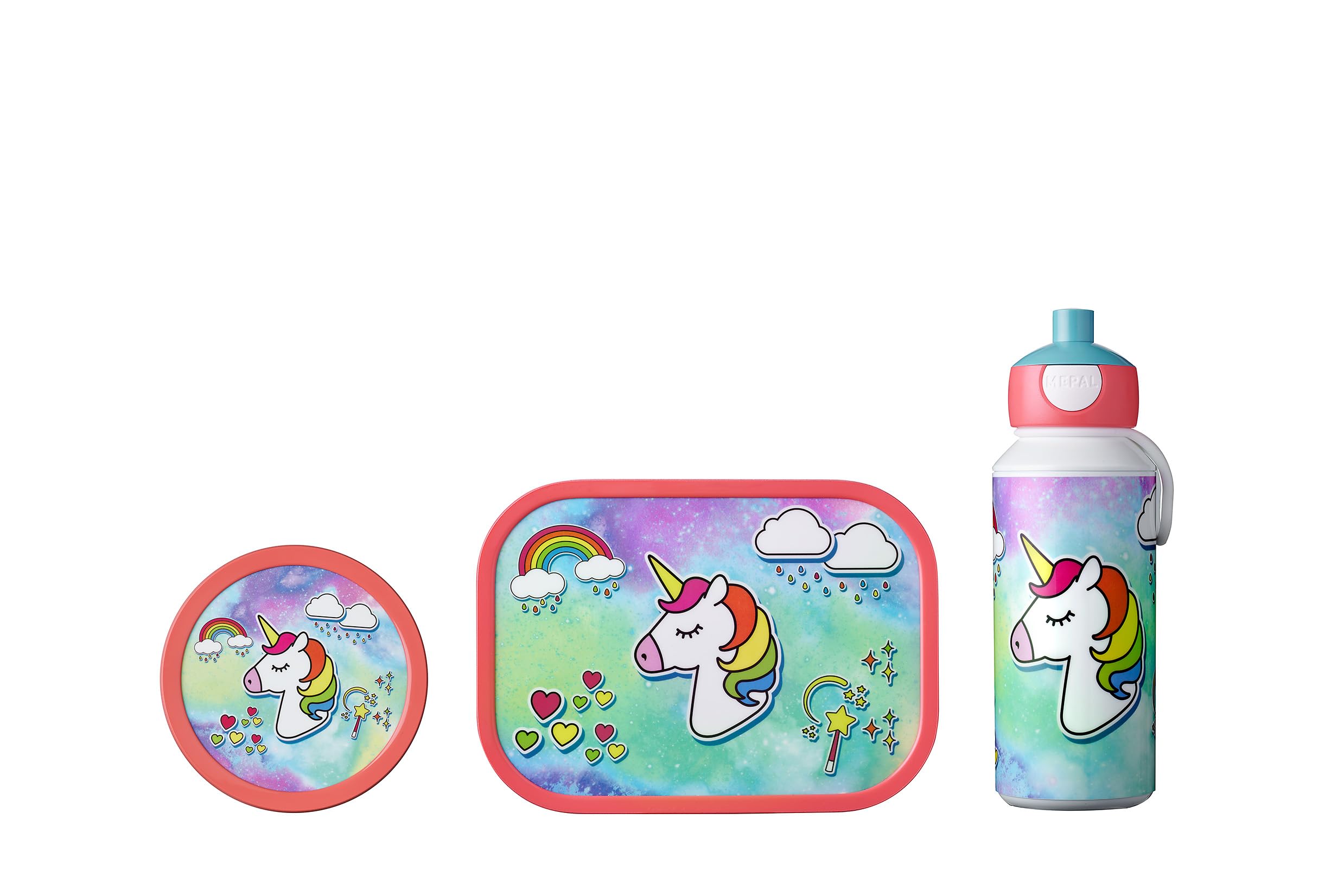 mepal-campus-set-d-jeuner-enfant-unicorn-bouteille-escamotable-lunchbox-clip-et- image 1