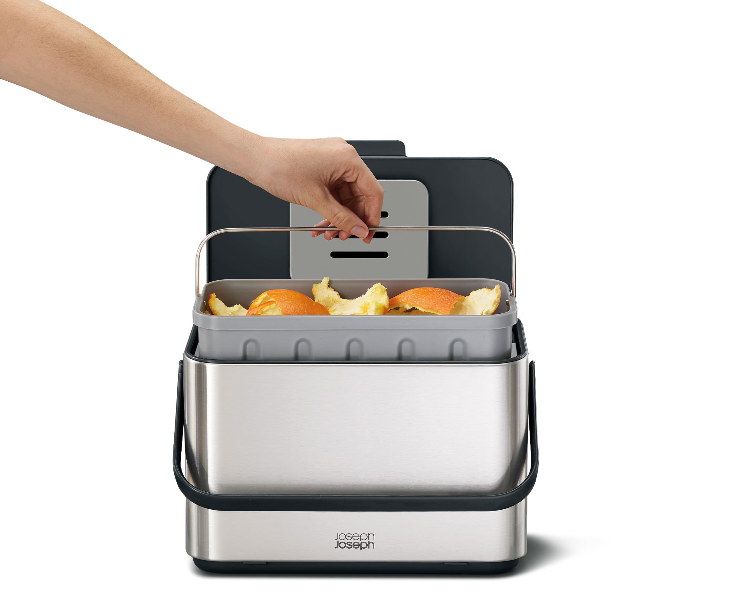 joseph-joseph-collect-poubelle-compost-4-l-en-acier-inoxydable-avec-filtre-anti- image 3