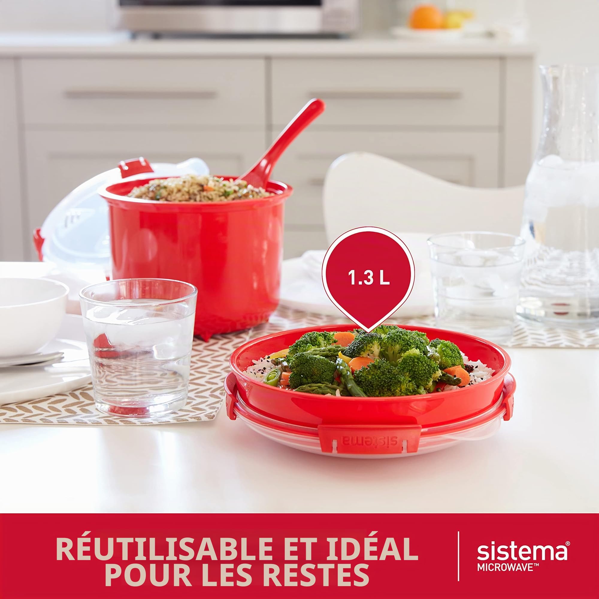 sistema-microwave-round-cuiseur-vapeur-micro-ondes-1-3-l-rouge-transparent-sans- image 5
