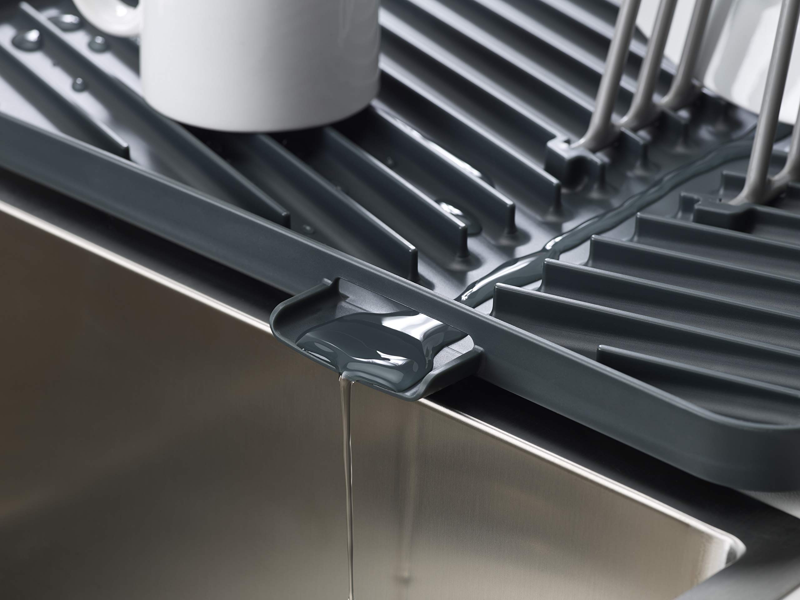 joseph-joseph-gouttoir-vaisselle-pliable-et-r-glable-avec-bac-d-gouttement-et-po image 3