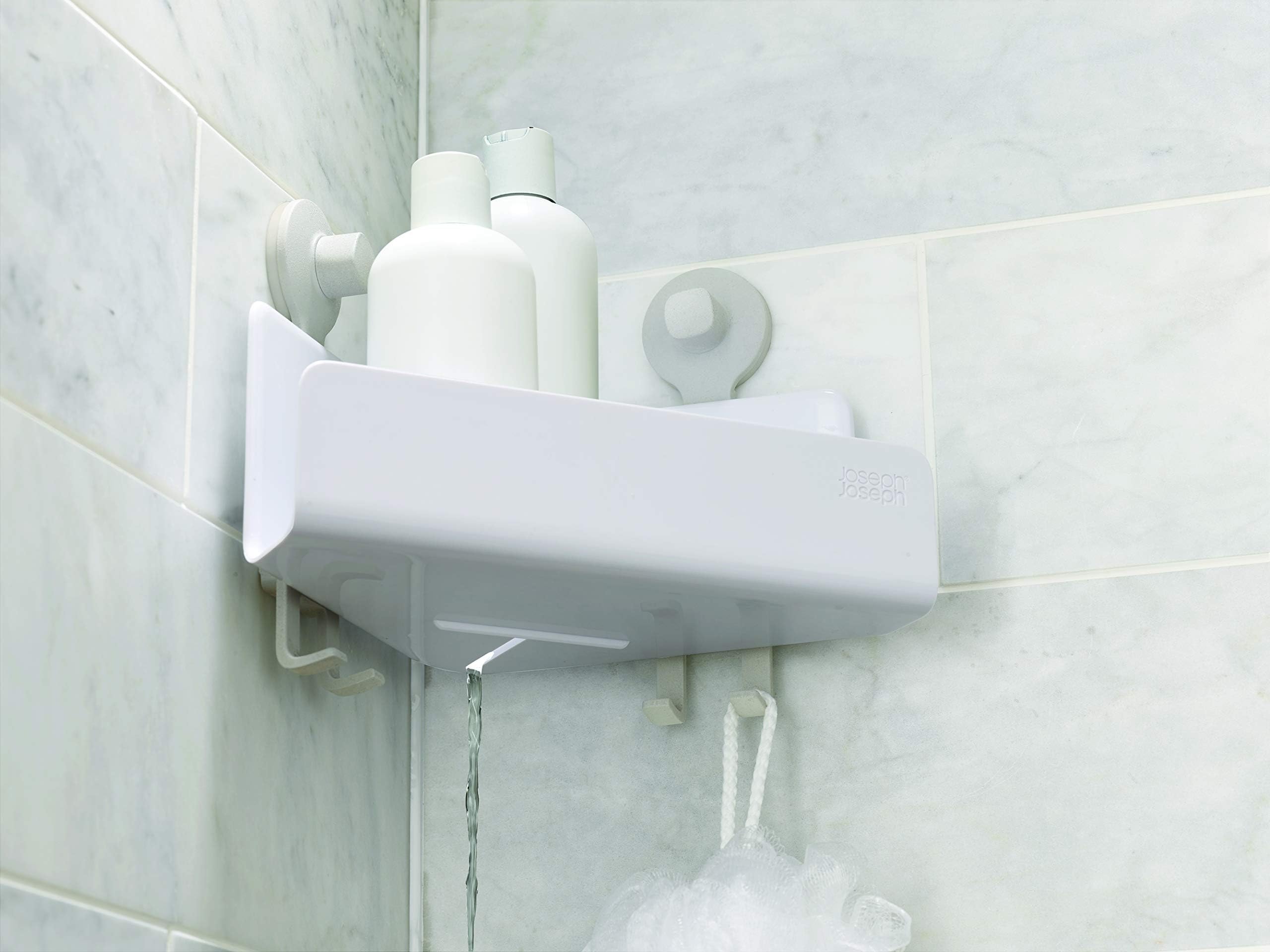 joseph-joseph-easystore-lot-de-2-paniers-de-douche-d-angle-auto-drainants-blancs image 6