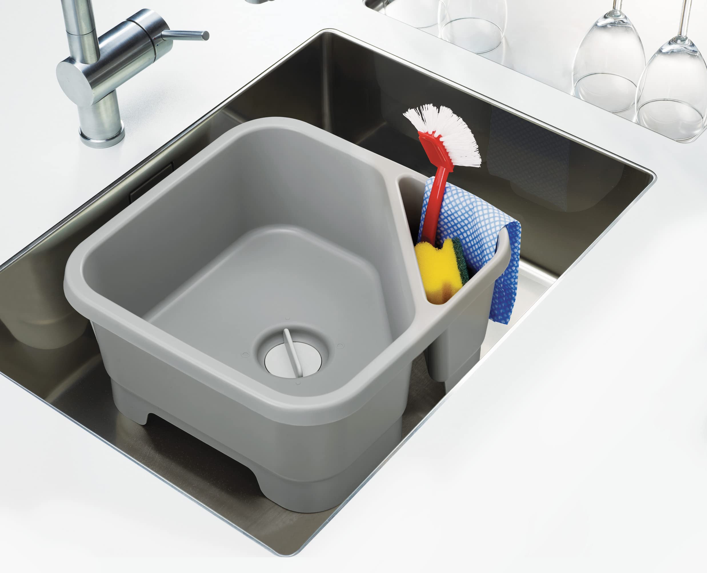 joseph-joseph-duo-bol-vaisselle-carr-avec-drain-et-compartiment-couverts-ponges- image 7