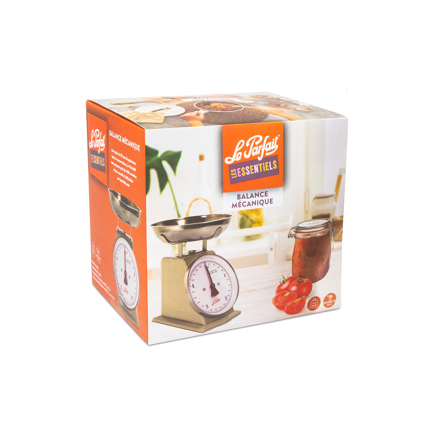 le-parfait-balance-de-cuisine-m-canique-grise-grand-plateau-inox-amovible-5-kg-o image 3