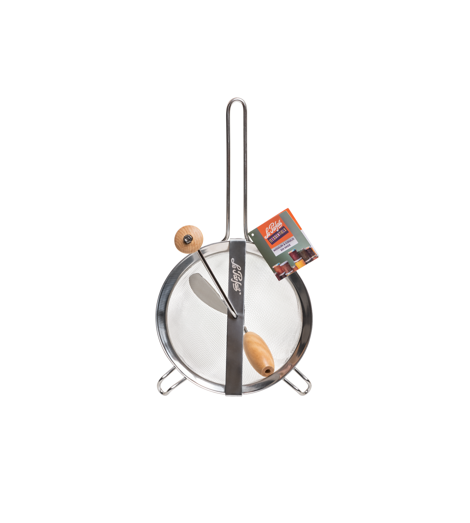 le-parfait-moulin-coulis-en-acier-inoxydable-avec-maille-fine-et-pilon-en-bois image 2