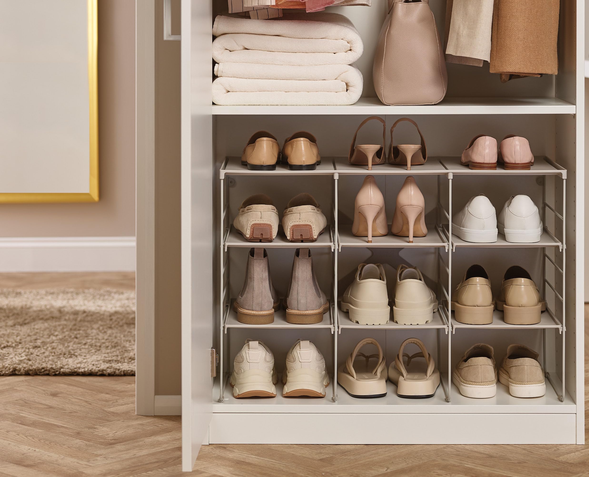 joseph-joseph-level-rangement-chaussures-12-paires-tag-res-empilables-et-r-glabl image 4