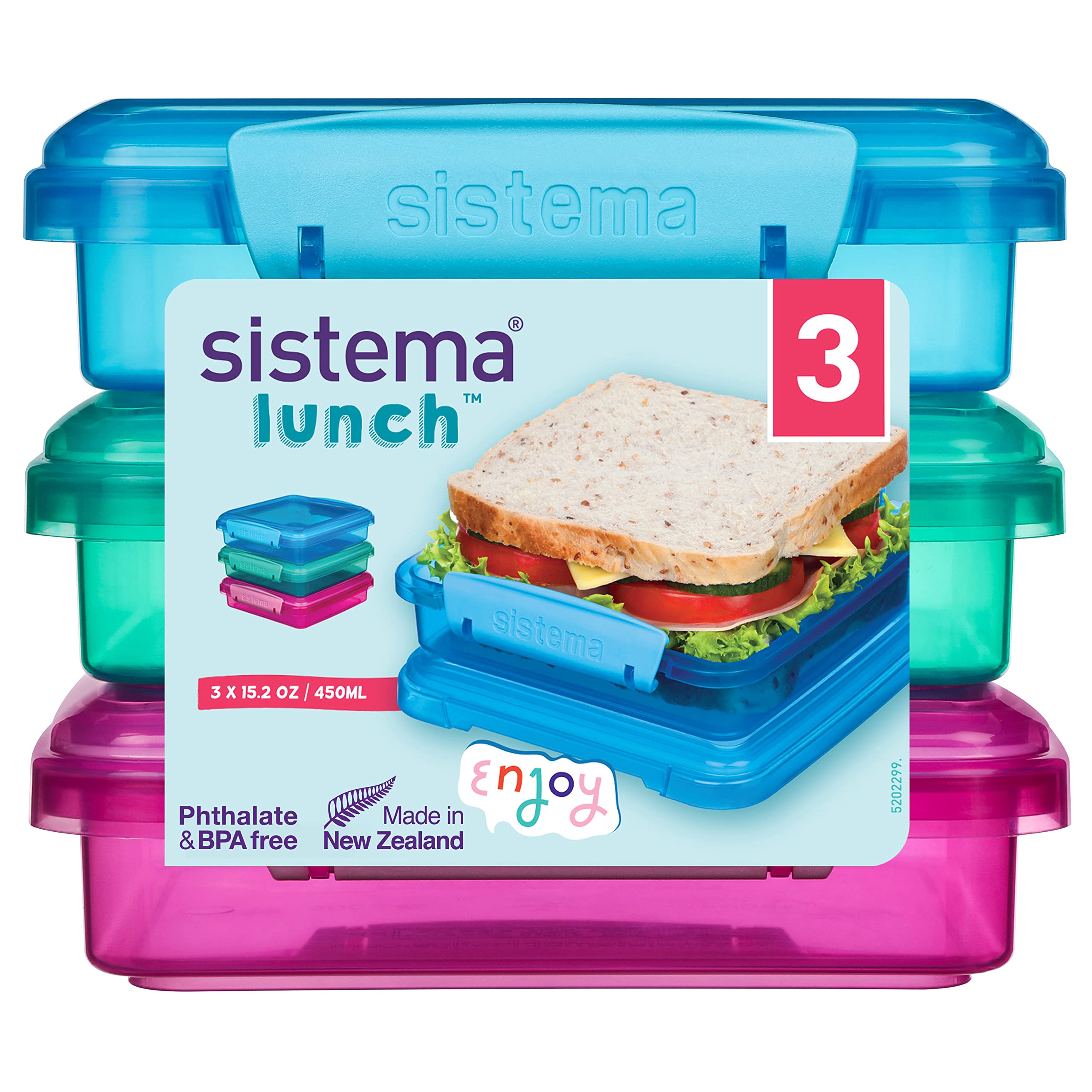 sistema-lot-de-3-bo-tes-sandwich-450-ml-klip-it-sans-bpa image 1