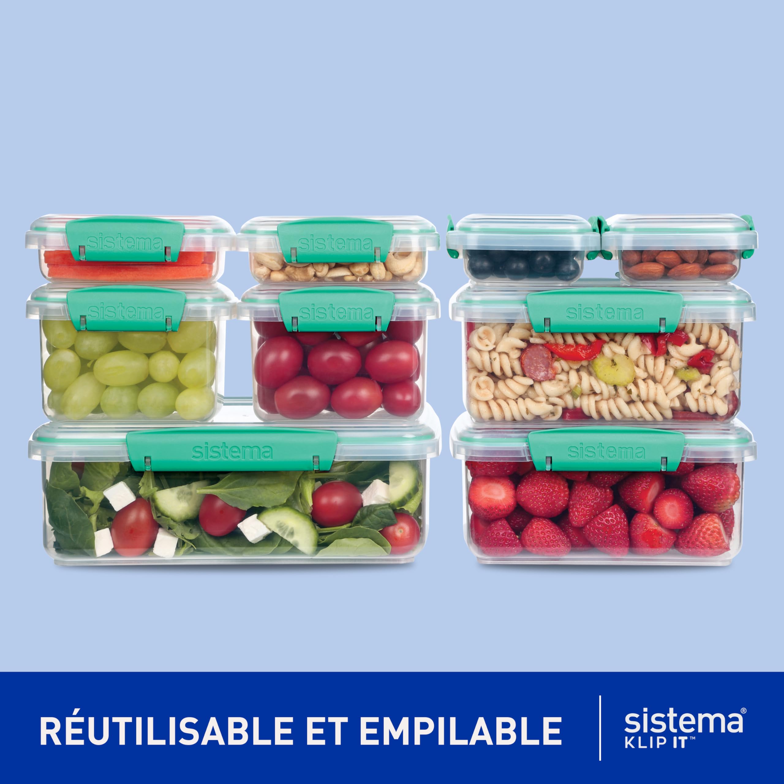 sistema-klip-it-set-de-18-pi-ces-9-bo-tes-couvercles-de-conservation-alimentaire image 4