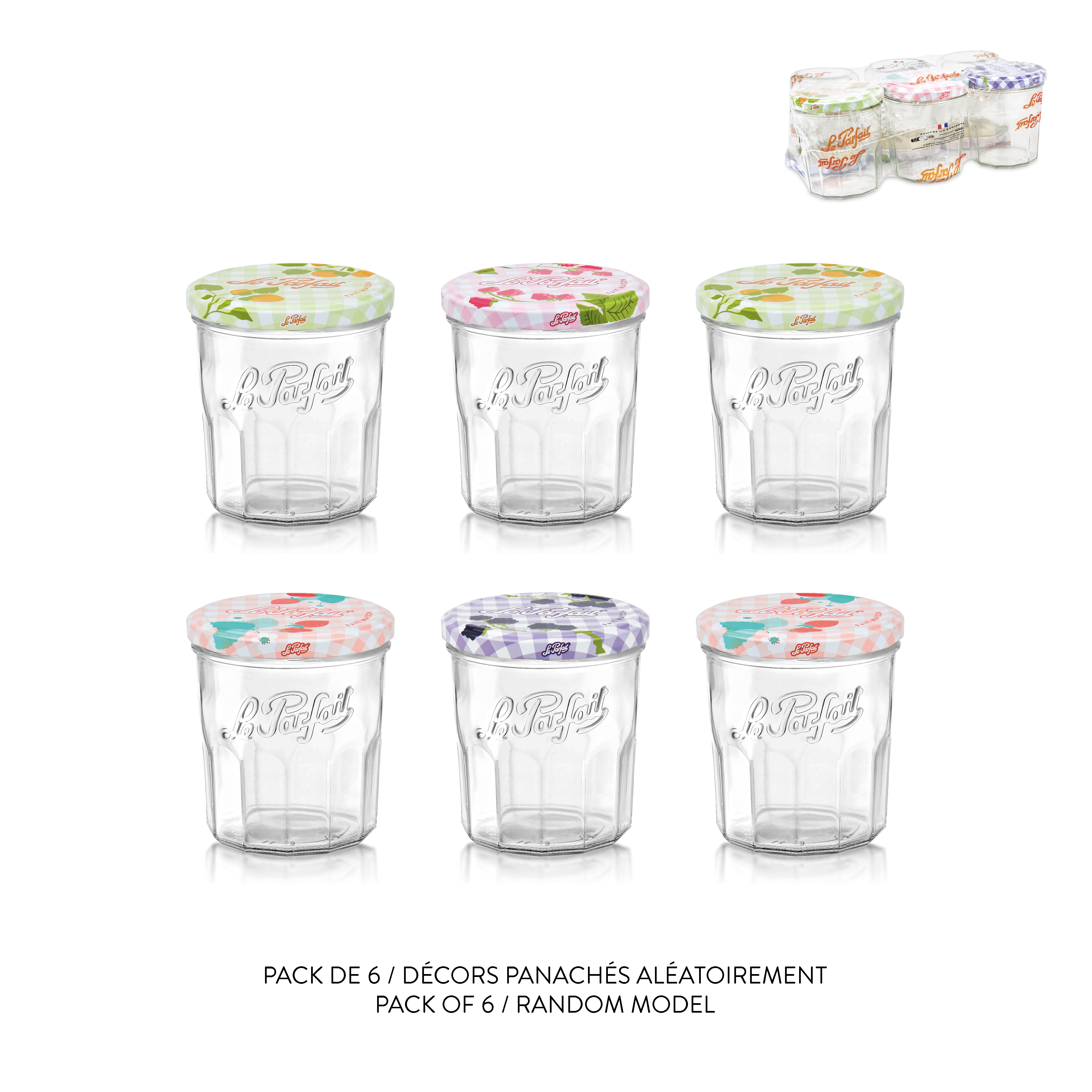 le-parfait-set-de-6-confituriers-en-verre-324-ml-et-385-ml-conservation-des-conf image 1