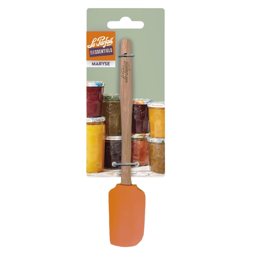 le-parfait-maryse-spatule-silicone-orange-et-h-tre-26-5-cm-p-tisserie-et-cuisson image 1