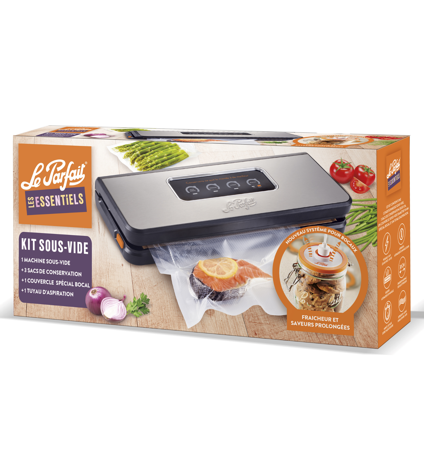 le-parfait-the-essentials-kit-machine-sous-vide-120-w-avec-3-sachets-20x30-cm-co image 2