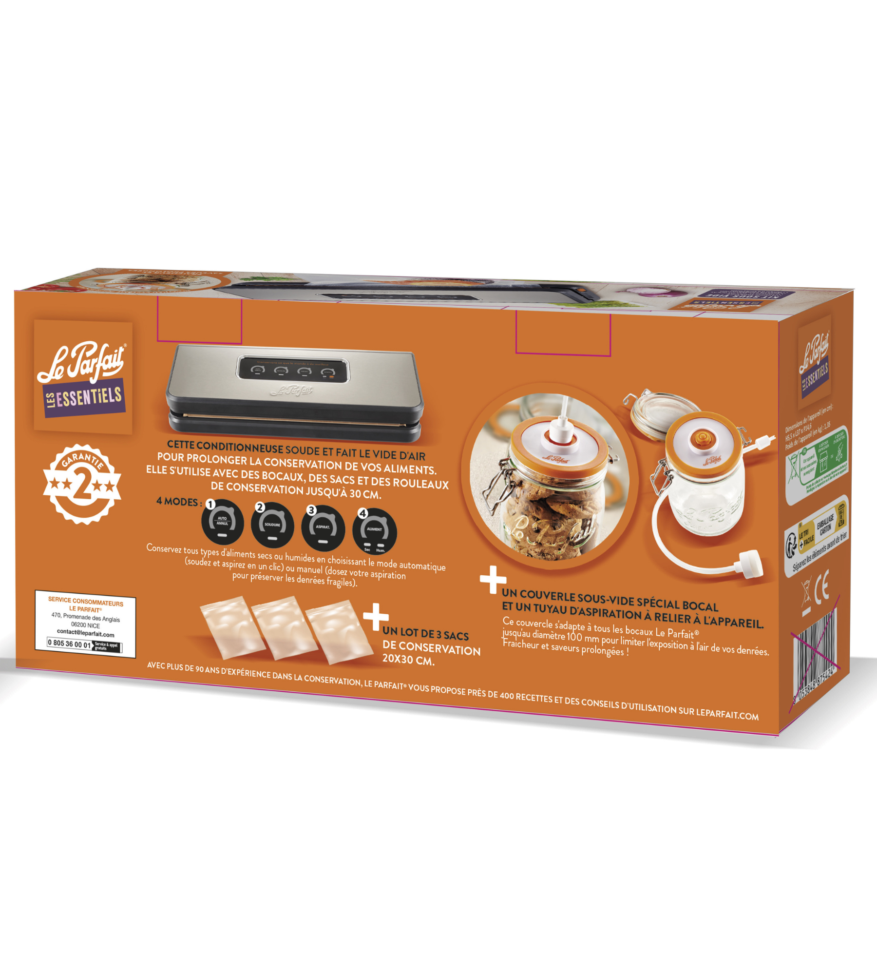 le-parfait-the-essentials-kit-machine-sous-vide-120-w-avec-3-sachets-20x30-cm-co image 4