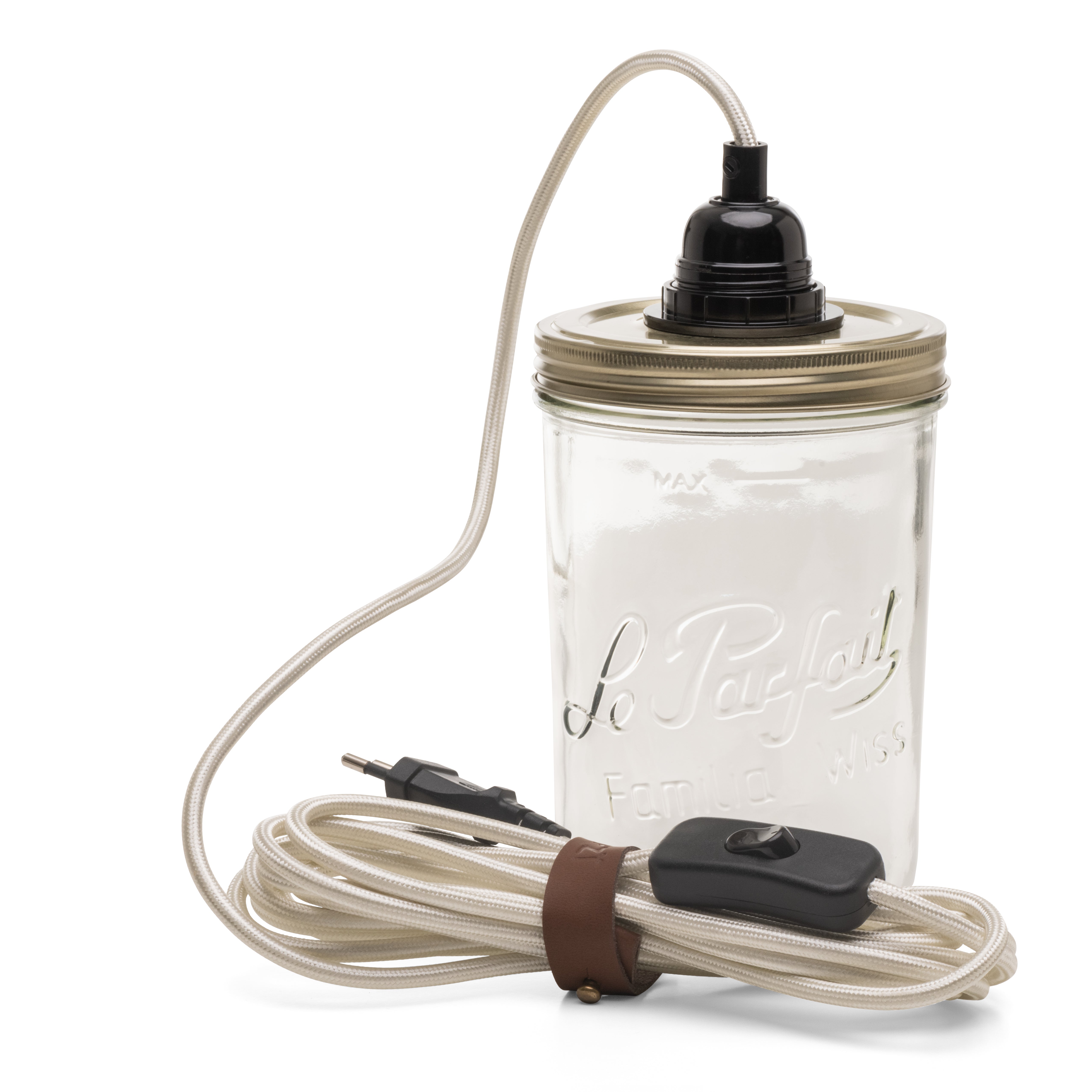 le-parfait-x-hoopzi-kit-lampe-bocal-en-verre-4-couleurs-cordon-tiss-4-5m-douille image 3