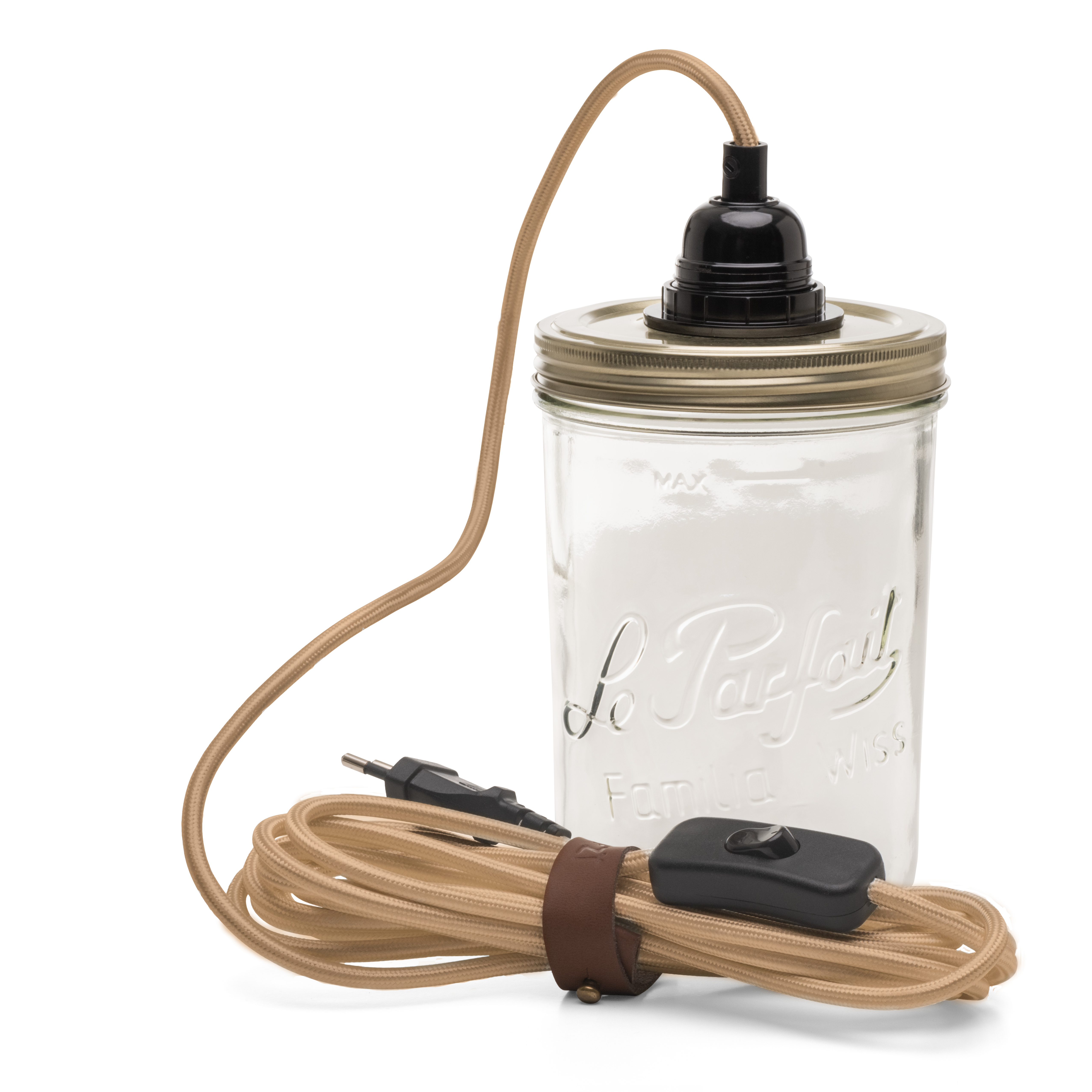 le-parfait-x-hoopzi-kit-lampe-bocal-en-verre-4-couleurs-cordon-tiss-4-5m-douille image 4